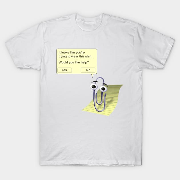 Clippy Wants to Help You Wear this Shirt T-Shirt by AlexWilkinson